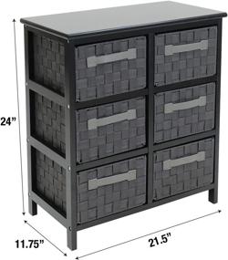 img 2 attached to 🗄️ Sorbus 6-Drawer Storage Chest Nightstand End Table with Woven-Strap Fabric Baskets, Ideal Solution for Home, Bedroom, Closet, Bathroom Organization Décor (6-Drawer, Gray)