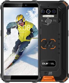img 4 attached to 📱 OUKITEL WP5 Pro (2021) Rugged Cell Phone Unlocked: 4GB + 64GB, 8000mAh Android 10 Smartphone with Triple Camera Global Version 4G, Face ID Fingerprint - Orange