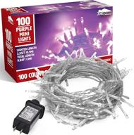 🎄 joiedomi 100-counts led purple christmas string lights, 8 modes 9.84 ft, single stranded, for indoor/outdoor christmas decorations logo