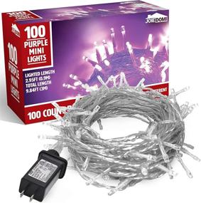 img 4 attached to 🎄 Joiedomi 100-counts LED Purple Christmas String Lights, 8 Modes 9.84 ft, Single Stranded, for Indoor/Outdoor Christmas Decorations