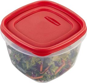 img 3 attached to Rubbermaid 1925459 Easy Find Lid Square Food Storage Containers, 🍲 7 Cups, 6 Pack - Crystal Clear Plastic Base with Red Lid