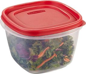 img 1 attached to Rubbermaid 1925459 Easy Find Lid Square Food Storage Containers, 🍲 7 Cups, 6 Pack - Crystal Clear Plastic Base with Red Lid