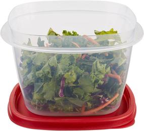 img 2 attached to Rubbermaid 1925459 Easy Find Lid Square Food Storage Containers, 🍲 7 Cups, 6 Pack - Crystal Clear Plastic Base with Red Lid