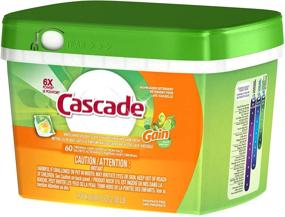 img 1 attached to Cascade ActionPacs Dishwasher Detergent, Gain Scent, 🧼 60 Count: Powerful Cleaning Solution for Sparkling Dishes