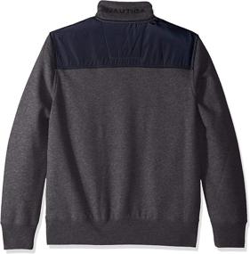 img 3 attached to 👕 Nautica Men's Quarter Zip Pieced Fleece Sweatshirt