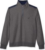 👕 nautica men's quarter zip pieced fleece sweatshirt logo