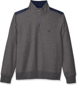 img 4 attached to 👕 Nautica Men's Quarter Zip Pieced Fleece Sweatshirt