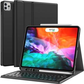 img 4 attached to 📱 2021 CHESONA iPad Pro 12.9 inch Case with Keyboard - Wireless Detachable - Pencil Holder - for 12.9-inch iPad Pro 5th, 4th, and 3rd Generation - Black