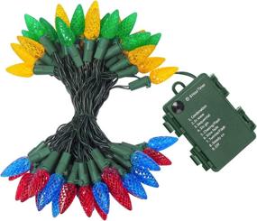 img 3 attached to 🎄 Multicolor Outdoor Christmas String Lights - Swonuk 50 LED 16.4ft Battery Operated C6 LED Strawberry Fairy String Lights for Xmas Tree, Wedding, Party, Home Patio Garland - Auto On/Off