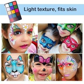 img 2 attached to Safe and Fun Face Painting Kits for Kids and Adults - 15Colors Face Paint Makeup Palette with Oil-Based Paint - Includes 10 Brushes for Professional Halloween and Birthday Makeup