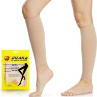 🧦 ailaka compression calf sleeves (1 pair) - 20-30 mmhg graduated support for varicose veins, shin splints, edema, recovery, maternity, running, travel - unisex footless compression socks логотип