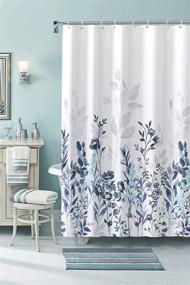 img 3 attached to 🌸 Blue and Grey Watercolor Floral Shower Curtain - Neasow Teal and White Bathroom Curtain, 72×72 inches
