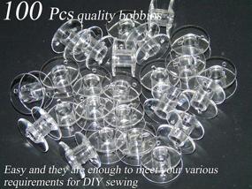 img 3 attached to 🧵 CeeYali 100 Pcs Transparent Bobbins: Perfect for Brother Sewing Machine and More!