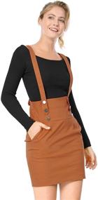 img 3 attached to Upgrade Your Halloween Look: Allegra K Women's High Waist Straight Braces Suspender Skirt