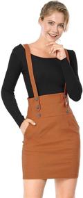 img 4 attached to Upgrade Your Halloween Look: Allegra K Women's High Waist Straight Braces Suspender Skirt