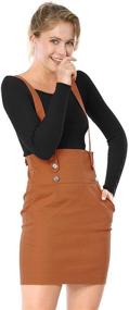 img 2 attached to Upgrade Your Halloween Look: Allegra K Women's High Waist Straight Braces Suspender Skirt