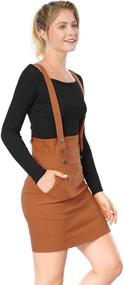 img 1 attached to Upgrade Your Halloween Look: Allegra K Women's High Waist Straight Braces Suspender Skirt