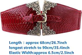 img 2 attached to 👗 AWAYTR Wide Cinch Belts for Women - Crocodile Leather Pin Buckle Fashion Dress Belts - Chic Retro Style