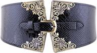 👗 awaytr wide cinch belts for women - crocodile leather pin buckle fashion dress belts - chic retro style logo