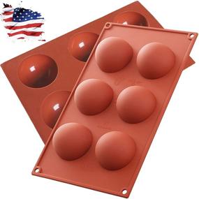 img 4 attached to 2 Pack Silicone Semi-Sphere Mould for Cakes, Handmade Soaps, and Desserts - Non-Stick 3D Semicircle Baking Mould for DIY Chocolate Pastry, Truffles, Puddings, Jelly Cheesecakes - BPA Free