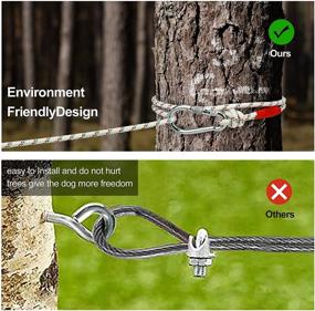 img 3 attached to 🐕 65ft Portable Dog Tie Out Cable for Camping: Overhead Trolley System for Dogs up to 200lbs – Ideal Dog Runner for Yard, Camping, and Outdoor Activities, Suitable for Large, Medium, and Small Breeds