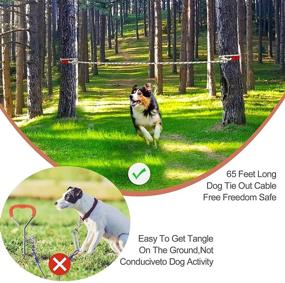 img 2 attached to 🐕 65ft Portable Dog Tie Out Cable for Camping: Overhead Trolley System for Dogs up to 200lbs – Ideal Dog Runner for Yard, Camping, and Outdoor Activities, Suitable for Large, Medium, and Small Breeds