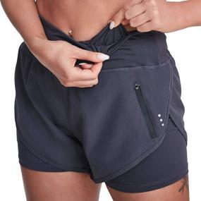 img 1 attached to 🏃 TAKIYA 2-in-1 Women's Running Shorts: Quick-Dry Double Layer Workout Athletic Gym Yoga Shorts with Pockets