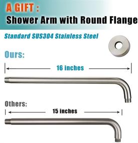 img 1 attached to 🚿 WILLSLAND 12 Inch Rain Shower Head Brushed Nickel with 16 Inch Shower Arm: Superior Quality and High Pressure Square Shower Head Rainfall with SUS304 Stainless Steel – Ultimate Shower Experience