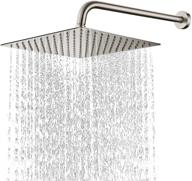 🚿 willsland 12 inch rain shower head brushed nickel with 16 inch shower arm: superior quality and high pressure square shower head rainfall with sus304 stainless steel – ultimate shower experience logo