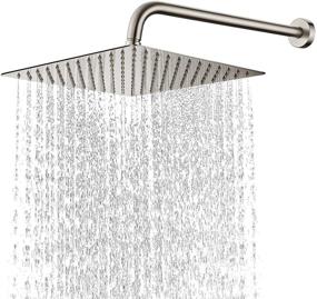 img 4 attached to 🚿 WILLSLAND 12 Inch Rain Shower Head Brushed Nickel with 16 Inch Shower Arm: Superior Quality and High Pressure Square Shower Head Rainfall with SUS304 Stainless Steel – Ultimate Shower Experience