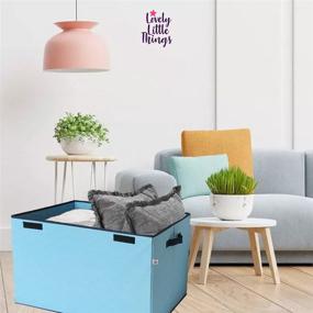 img 1 attached to 📦 Large Collapsible Toy Trunk - Lovely Little Things Storage Bin - Playroom Organizer for Boys & Girls - Ideal for Storing Toys, Closet Items, Books, Clothes, and Pillows (Rectangular with Lid)