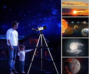 img 2 attached to 🔭 Portable Astronomical Telescopes & Travel Monocular Telescope Scope 70mm Aperture 400mm AZ Mount Refractor for Kids, Adults, Beginners - Includes Smartphone Adapter, Camera Remote, and Carry Bag