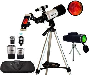 img 4 attached to 🔭 Portable Astronomical Telescopes & Travel Monocular Telescope Scope 70mm Aperture 400mm AZ Mount Refractor for Kids, Adults, Beginners - Includes Smartphone Adapter, Camera Remote, and Carry Bag