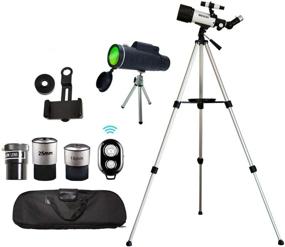 img 3 attached to 🔭 Portable Astronomical Telescopes & Travel Monocular Telescope Scope 70mm Aperture 400mm AZ Mount Refractor for Kids, Adults, Beginners - Includes Smartphone Adapter, Camera Remote, and Carry Bag