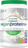 🌱 genuine health fermented organic vegan proteins+, unflavored 20g protein powder - 21.16oz tub, 20 servings logo