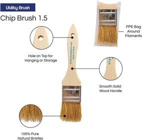 img 2 attached to 🖌️ Pro Grade Chip Paint Brushes - 36 Pack of 1.5 Inch Brushes for Precision Painting