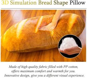 img 2 attached to 🥖 LZYMSZ 3D Simulation Bread Baguette Pillow, Plush Stuffed Food Lumbar Back Cushion, Soft 3D Butter Bread Cushion Throw Pillow for Sofa / Home Bedroom / Office / Dormitory (15.8 inches, Butter), SEO-Optimized