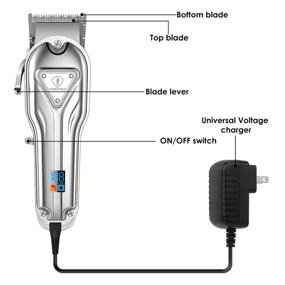 img 3 attached to Ceenwes Cordless LED Hair Clippers for Men with Full Metal Construction, Including 2 Scissors and 1 Hair Dressing Cape - All-in-One Barber Hair Cutting and Grooming Kit