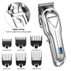 img 2 attached to Ceenwes Cordless LED Hair Clippers for Men with Full Metal Construction, Including 2 Scissors and 1 Hair Dressing Cape - All-in-One Barber Hair Cutting and Grooming Kit