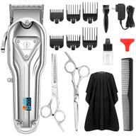 ceenwes cordless led hair clippers for men with full metal construction, including 2 scissors and 1 hair dressing cape - all-in-one barber hair cutting and grooming kit logo