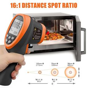 img 2 attached to 🌡️ Infrared Thermometer Gun - BTMETER 985C: Non Contact Temperature Gun Digital Instant Read -50℃ to 800℃ for Food Cooking, Kitchen Grilling, HVAC (NOT for Human Temp Test)