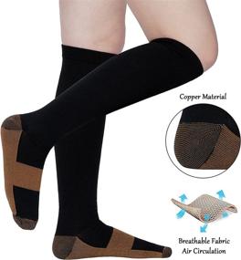 img 1 attached to 🧦 Copper Compression Socks: Optimal Circulation for Women & Men – 8 Pairs