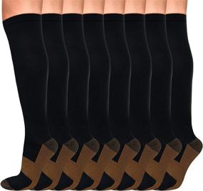 img 4 attached to 🧦 Copper Compression Socks: Optimal Circulation for Women & Men – 8 Pairs