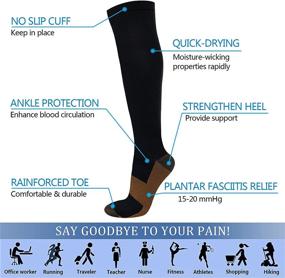 img 2 attached to 🧦 Copper Compression Socks: Optimal Circulation for Women & Men – 8 Pairs