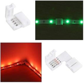 img 1 attached to 🔌 SUPERNIGHT LED Light Strip Connector Kit - Enhance Your Lighting Needs with 4 Pin 10mm 5050 2835 RGB Rope Lights, 1-to-2 Splitter Cable, 32.8ft Extension Wire, and Solderless Jumpers 90 Degree Connector