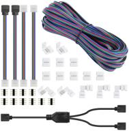 🔌 supernight led light strip connector kit - enhance your lighting needs with 4 pin 10mm 5050 2835 rgb rope lights, 1-to-2 splitter cable, 32.8ft extension wire, and solderless jumpers 90 degree connector logo