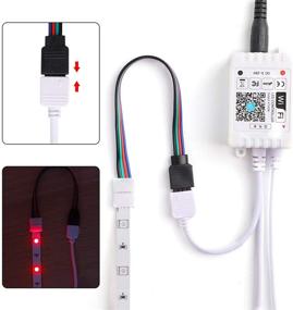 img 2 attached to 🔌 SUPERNIGHT LED Light Strip Connector Kit - Enhance Your Lighting Needs with 4 Pin 10mm 5050 2835 RGB Rope Lights, 1-to-2 Splitter Cable, 32.8ft Extension Wire, and Solderless Jumpers 90 Degree Connector