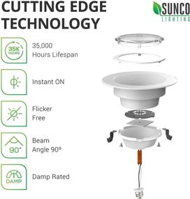 img 1 attached to 🌞 Top-Rated Sunco Lighting 6 Pack 4 Inch LED Recessed Downlight: Energy-efficient and High Quality