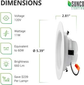 img 3 attached to 🌞 Top-Rated Sunco Lighting 6 Pack 4 Inch LED Recessed Downlight: Energy-efficient and High Quality