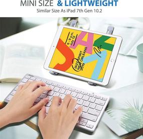 img 2 attached to 💻 ProCase Wireless Keyboard: Compact & Portable for iPad, Android, Windows Tablets & More - Silver